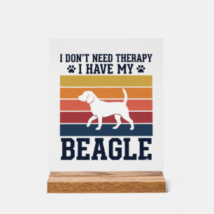 Vintage-Beagle-Hund-Therapie-Shirt-Design_1 Acrylschild