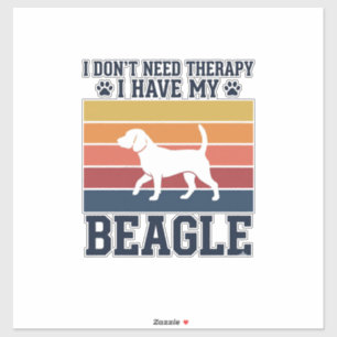 Vintage-Beagle-Hund-Therapie-Shirt-Design_1 Aufkleber