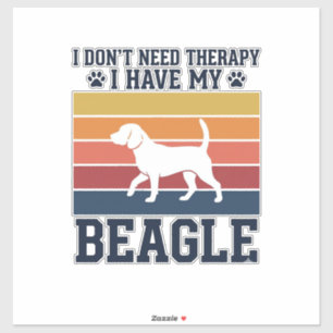 Vintage-Beagle-Hund-Therapie-Shirt-Design_1 Aufkleber