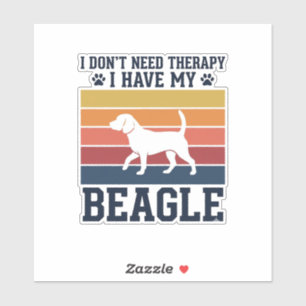 Vintage-Beagle-Hund-Therapie-Shirt-Design_1 Aufkleber