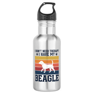 Vintage-Beagle-Hund-Therapie-Shirt-Design_1 Edelstahlflasche