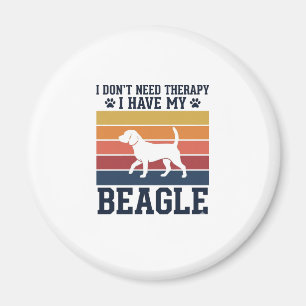 Vintage-Beagle-Hund-Therapie-Shirt-Design_1 Magnet