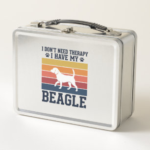 Vintage-Beagle-Hund-Therapie-Shirt-Design_1 Metall Brotdose