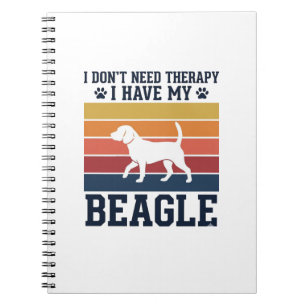 Vintage-Beagle-Hund-Therapie-Shirt-Design_1 Notizblock