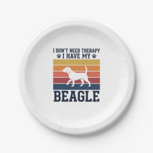 Vintage-Beagle-Hund-Therapie-Shirt-Design_1 Pappteller