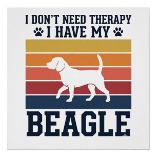 Vintage-Beagle-Hund-Therapie-Shirt-Design_1 Poster