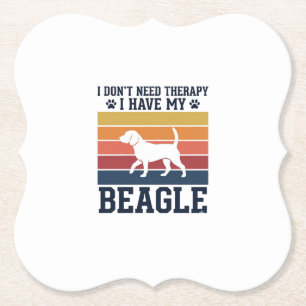 Vintage-Beagle-Hund-Therapie-Shirt-Design_1 Untersetzer