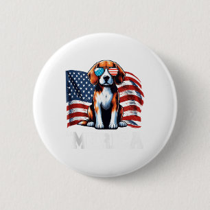 Vintage Beagle Merica Sungles Patriotische amerika Button