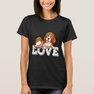 Vintage Beagle Niedlich Hundemutter Vater T-Shirt