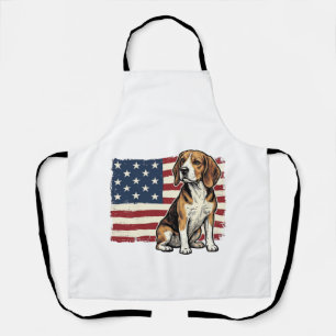 Vintage-Beagle-Patriotismus-Flagge-Hunde-Shirt-Des Schürze