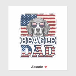 Vintage-Beagle-Vater-patriotisches-Hunde-Shirt-Des Aufkleber