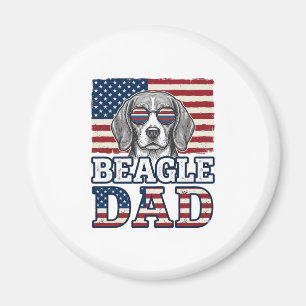Vintage-Beagle-Vater-patriotisches-Hunde-Shirt-Des Magnet