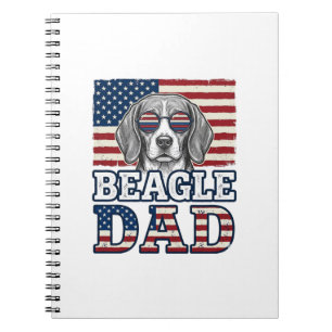 Vintage-Beagle-Vater-patriotisches-Hunde-Shirt-Des Notizblock