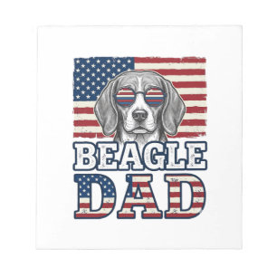 Vintage-Beagle-Vater-patriotisches-Hunde-Shirt-Des Notizblock