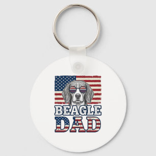 Vintage-Beagle-Vater-patriotisches-Hunde-Shirt-Des Schlüsselanhänger
