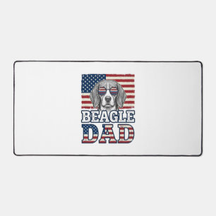 Vintage-Beagle-Vater-patriotisches-Hunde-Shirt-Des Schreibtischunterlage