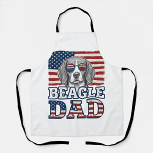 Vintage-Beagle-Vater-patriotisches-Hunde-Shirt-Des Schürze