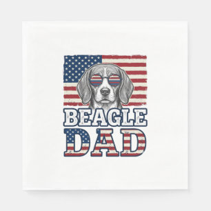 Vintage-Beagle-Vater-patriotisches-Hunde-Shirt-Des Serviette