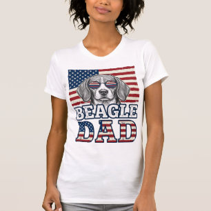 Vintage-Beagle-Vater-patriotisches-Hunde-Shirt-Des T-Shirt