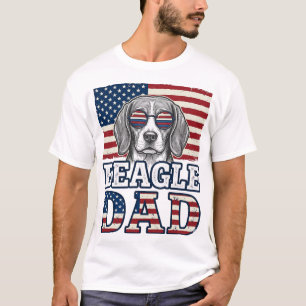 Vintage-Beagle-Vater-patriotisches-Hunde-Shirt-Des T-Shirt