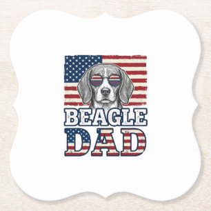 Vintage-Beagle-Vater-patriotisches-Hunde-Shirt-Des Untersetzer