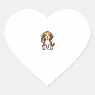Vintage-Beagle-Welpen-Shirt-Design mit amerikanisc Herz-Aufkleber