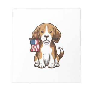 Vintage-Beagle-Welpen-Shirt-Design mit amerikanisc Notizblock