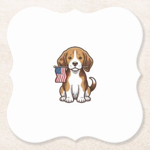 Vintage-Beagle-Welpen-Shirt-Design mit amerikanisc Untersetzer