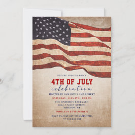 Vintage beängstigende amerikanische Flagge 4. Juli Einladung