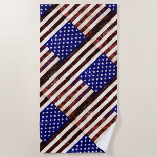 Vintage beängstigende amerikanische Flagge Strandtuch