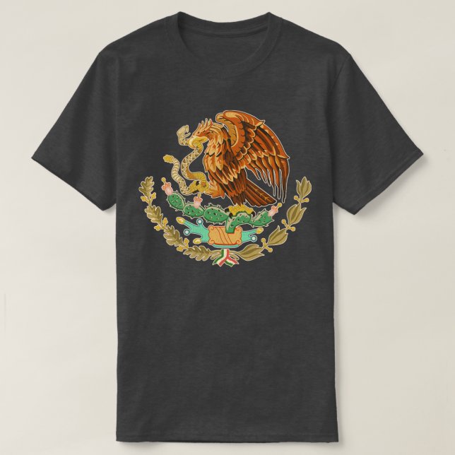 Vintage beängstigende Wappen Mexikos T-Shirt (Design vorne)
