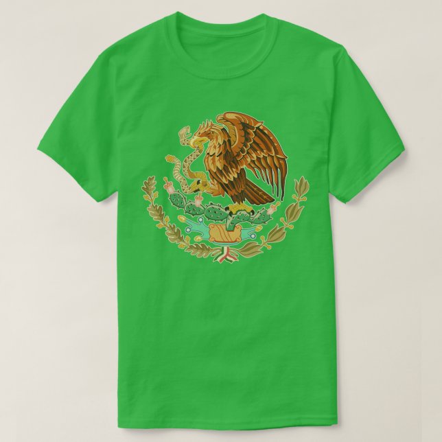 Vintage beängstigende Wappen Mexikos T-Shirt (Design vorne)