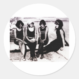 Vintage Beauties Runder Aufkleber