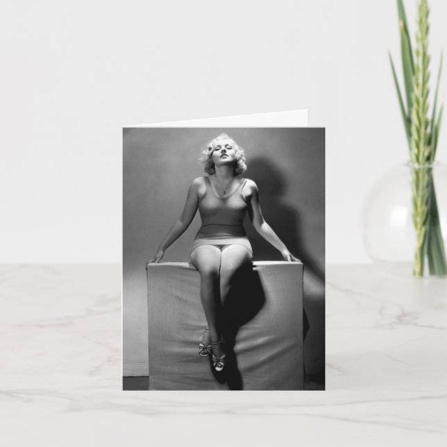 Vintage Beauty-Karte Feiertagskarte (Vorderseite)