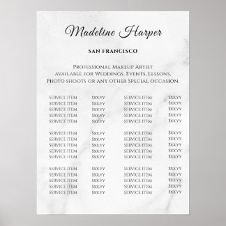 Vintage Beauty Salon Price List Poster