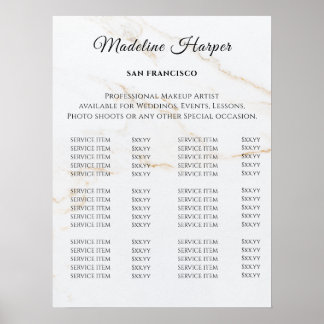Vintage Beauty Salon Price List Poster