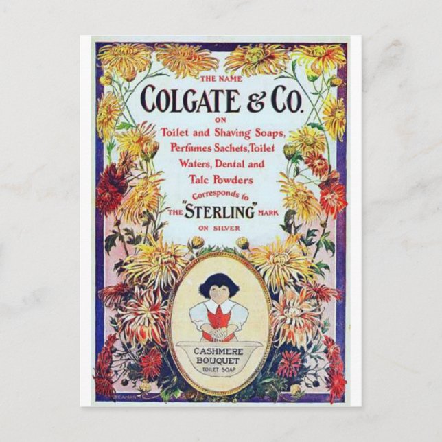 Vintage Beauty-Werbekarten Postkarte (Vorderseite)