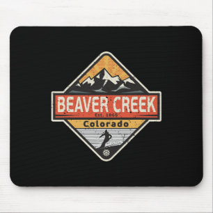 Vintage Beaver Creek Colorado Schneebedeckte Berg Mousepad