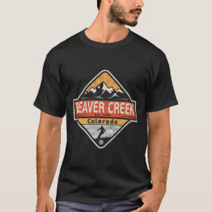Vintage Beaver Creek Colorado Schneebedeckter Berg T-Shirt