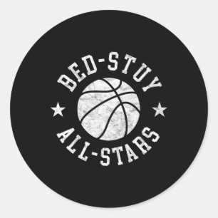 Vintage Bed-stuy All-Stars Retro abgenutzt 80er Sk Runder Aufkleber