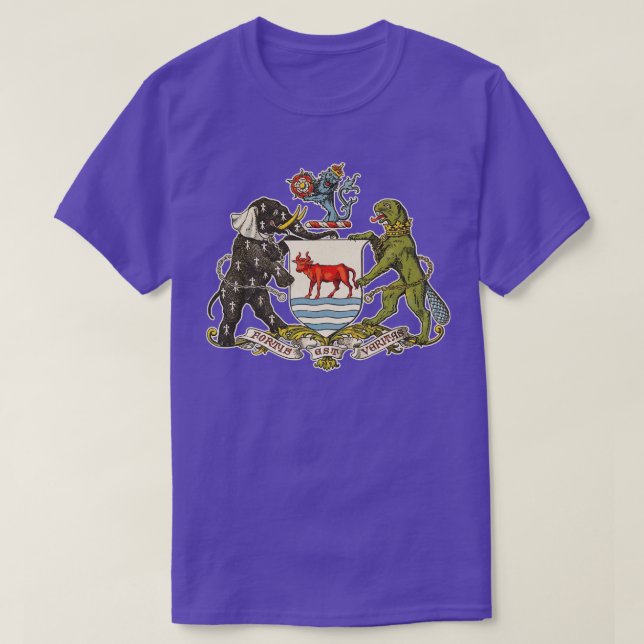 Vintage, bedrückte Wappen von Oxford T-Shirt (Design vorne)