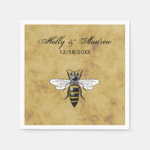 Vintage Bee #2 Abgenutzt Antiquer Hintergrund Serviette