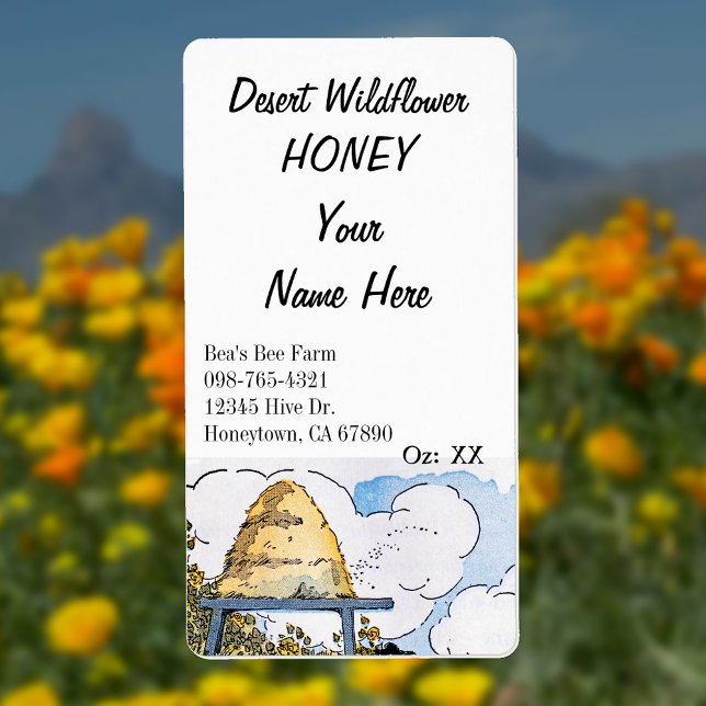 Vintage Beehive Custom Honey Canning Labels (Von Creator hochgeladen)