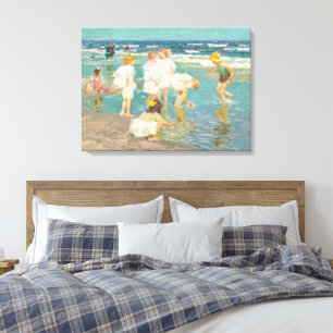 Vintage beeindruckende Strandlandschaft Leinwanddruck