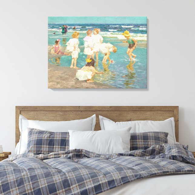 Vintage beeindruckende Strandlandschaft Leinwanddruck (Insitu (Schlafzimmer))