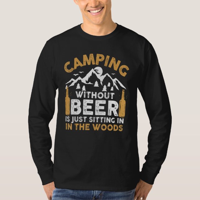 Vintage Beer Lover Camping T-Shirt (Vorderseite)
