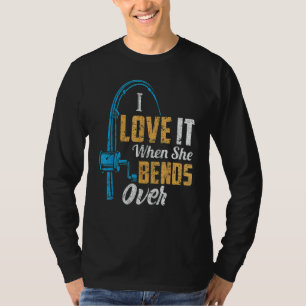 Vintage Befischung von Männern Ich Liebe es, wenn T-Shirt