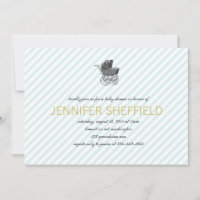 Vintage Beförderung - Kinderdusche Einladung