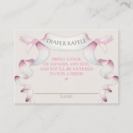 Vintage Beförderung von Windeln Ivory Pink Gingham Begleitkarte