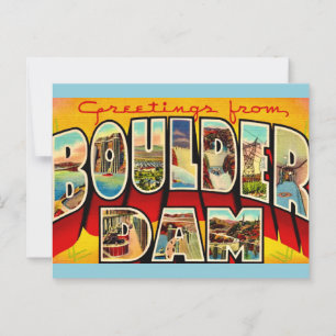 Vintage Begrüßung des Boulder-Staudamms Postkarte